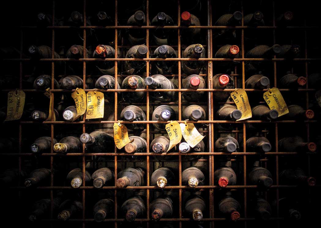 Vintage wine bottles